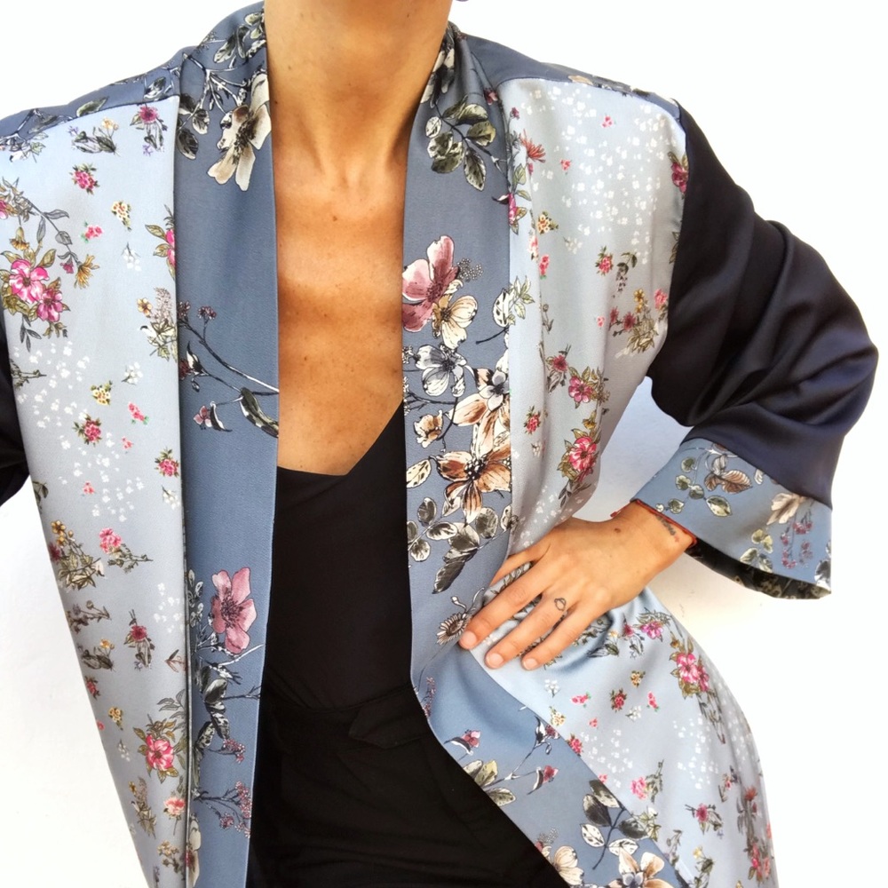 Simona Vac Silk Chiffon Printed Kimono